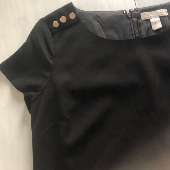 Black shift dress with gold accent - Picture 3 of 5